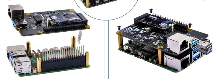 The SSD is connected via PCIe, the network module via USB.